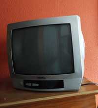 Televisão TV antiga + antena e aparelhos TDT