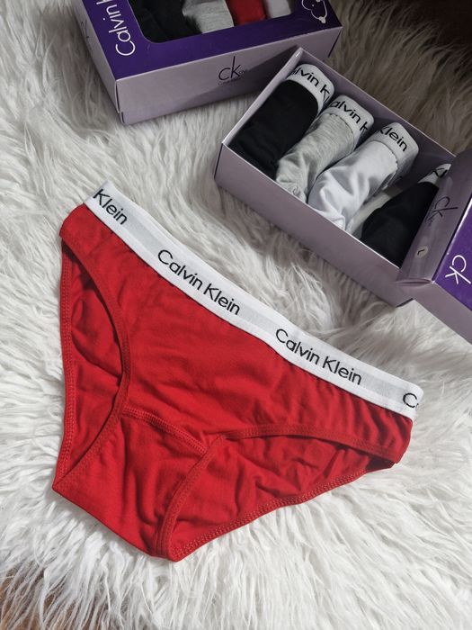 Majtki damskie c.k 5 par bawełna prezent pudełko czarne czerw szar bia