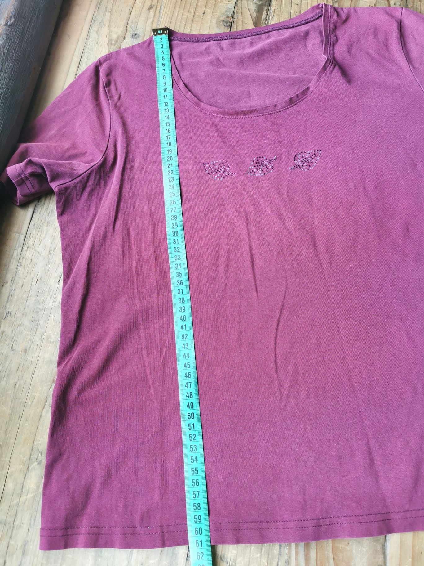 Śliwkowa bluzka t-shirt, rozmiar XL