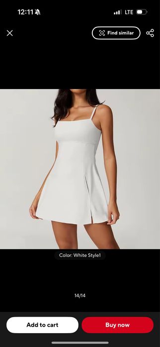 Біле плаття для тенісу з шортами розмір S