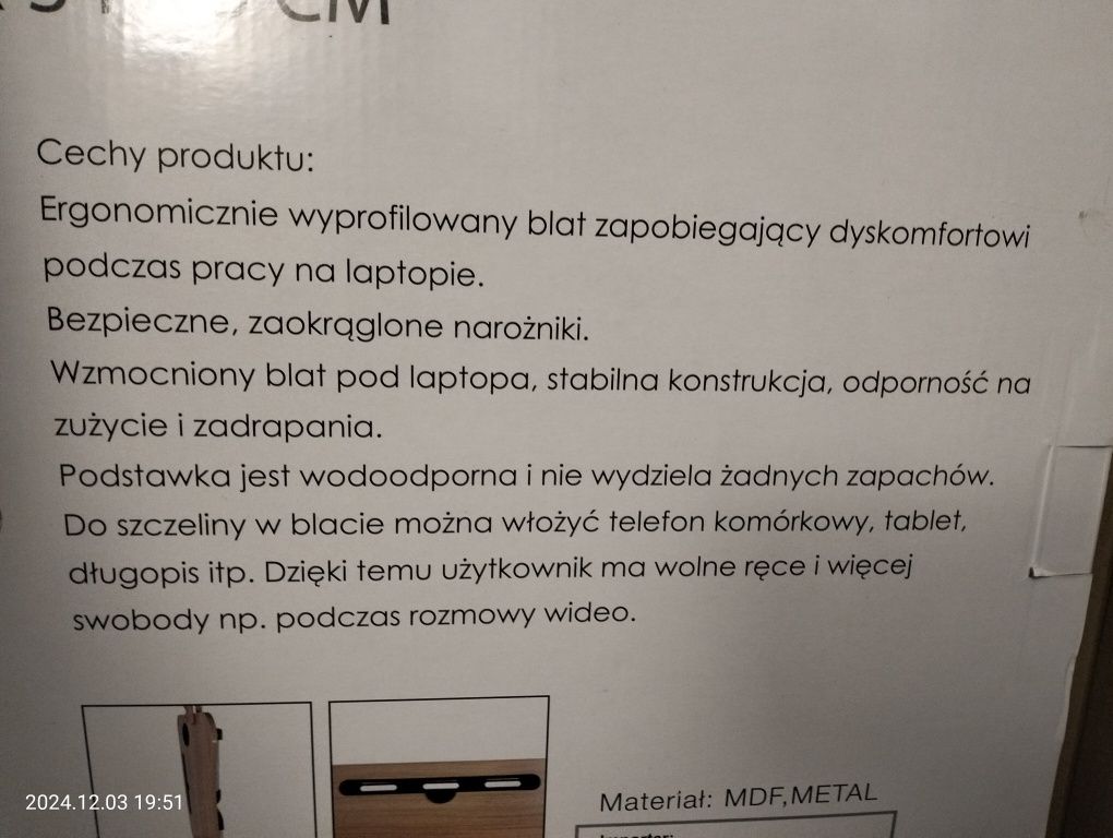 Stolik pod laptopa/do łóżka