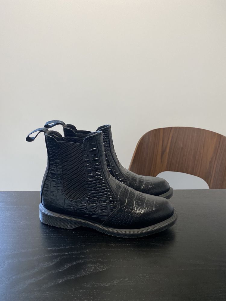 Dr.Martens czarne sztyblety croco krokodyl