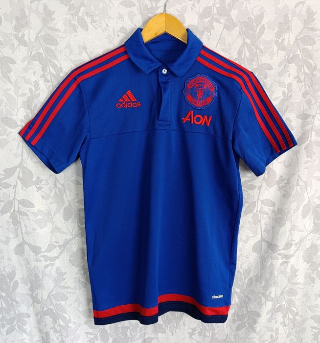 Koszulka Polo Adidas Manchester United XS Niebiesko Czerwona