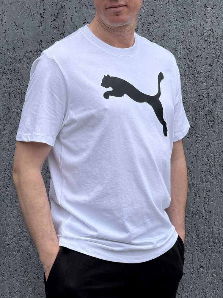 Оригінал Футболка Puma Essentials Big Cat Logo 67889002 пума біла M L