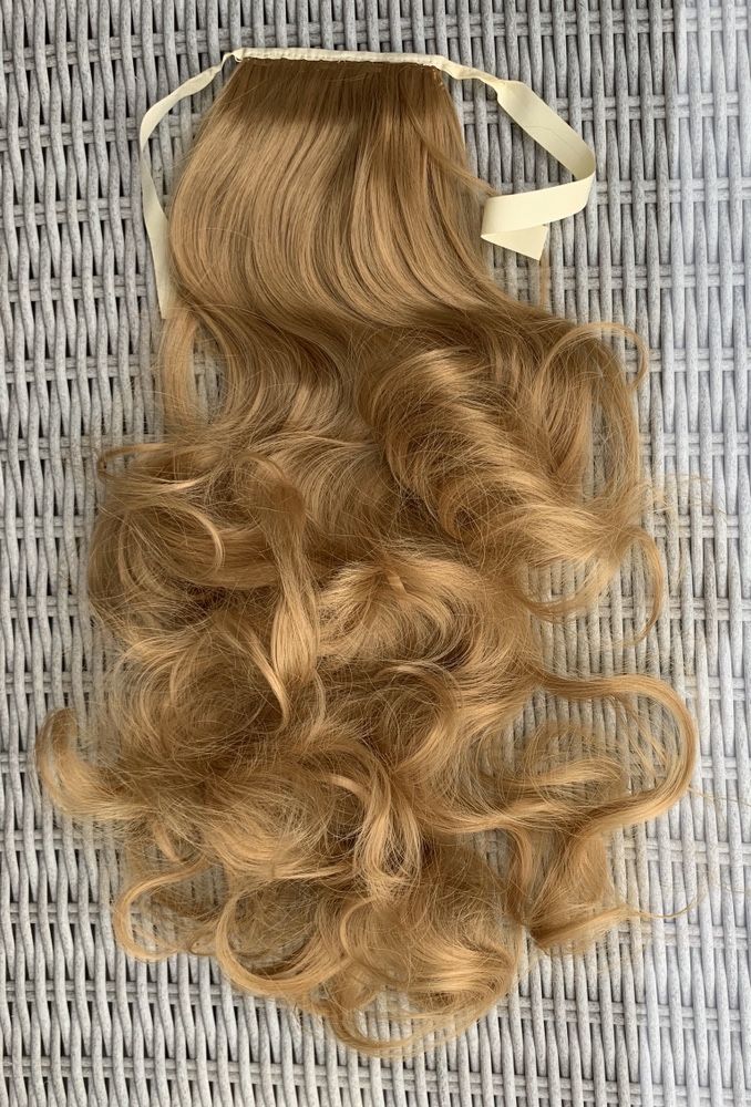 Premium Ultra włosy doczepiane, jasny rudy/ciemny blond, kucyk,( 262 )