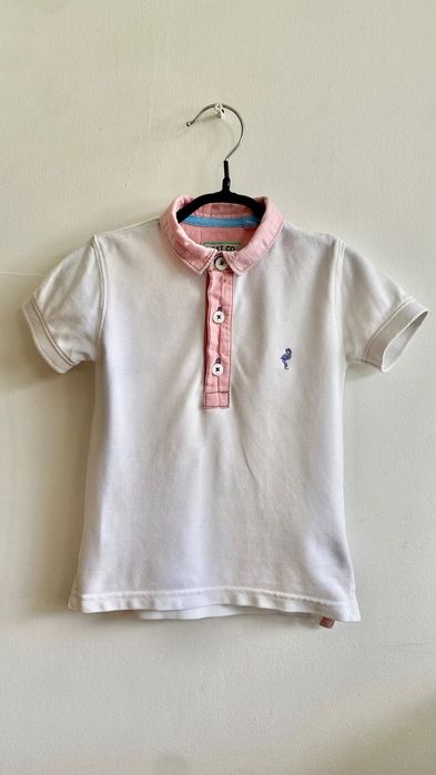 Дитяча бавовняна футболка поло білого кольору Next