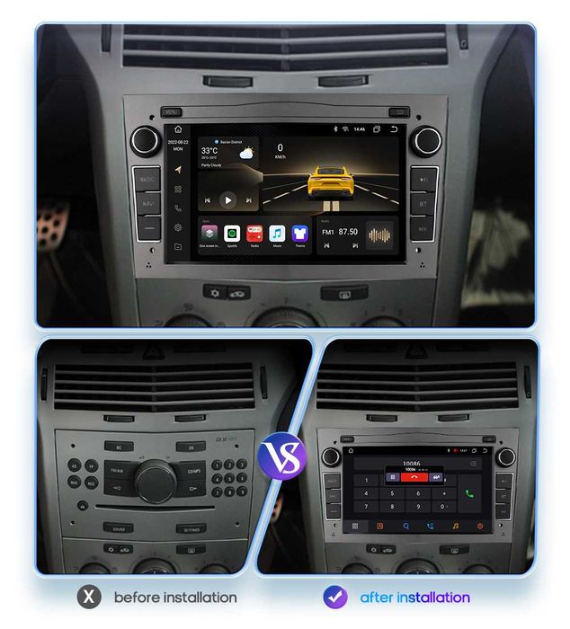 Radio FM DAB+ CarPlay Android WiFi DVD MP3 GPS Opel Astra Corsa Vectra