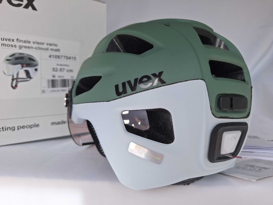 Kask rowerowy Uvex Finale Visor Vario Moss Green Cloud M 52-57cm S1-3