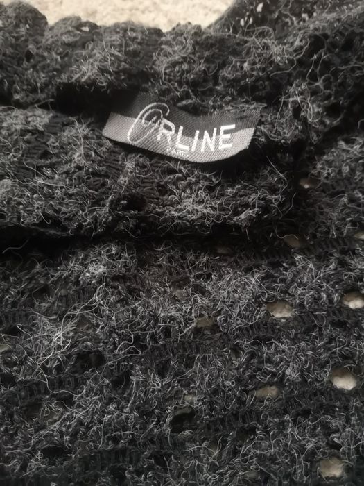 Ponczo szaro czarne ażurowe