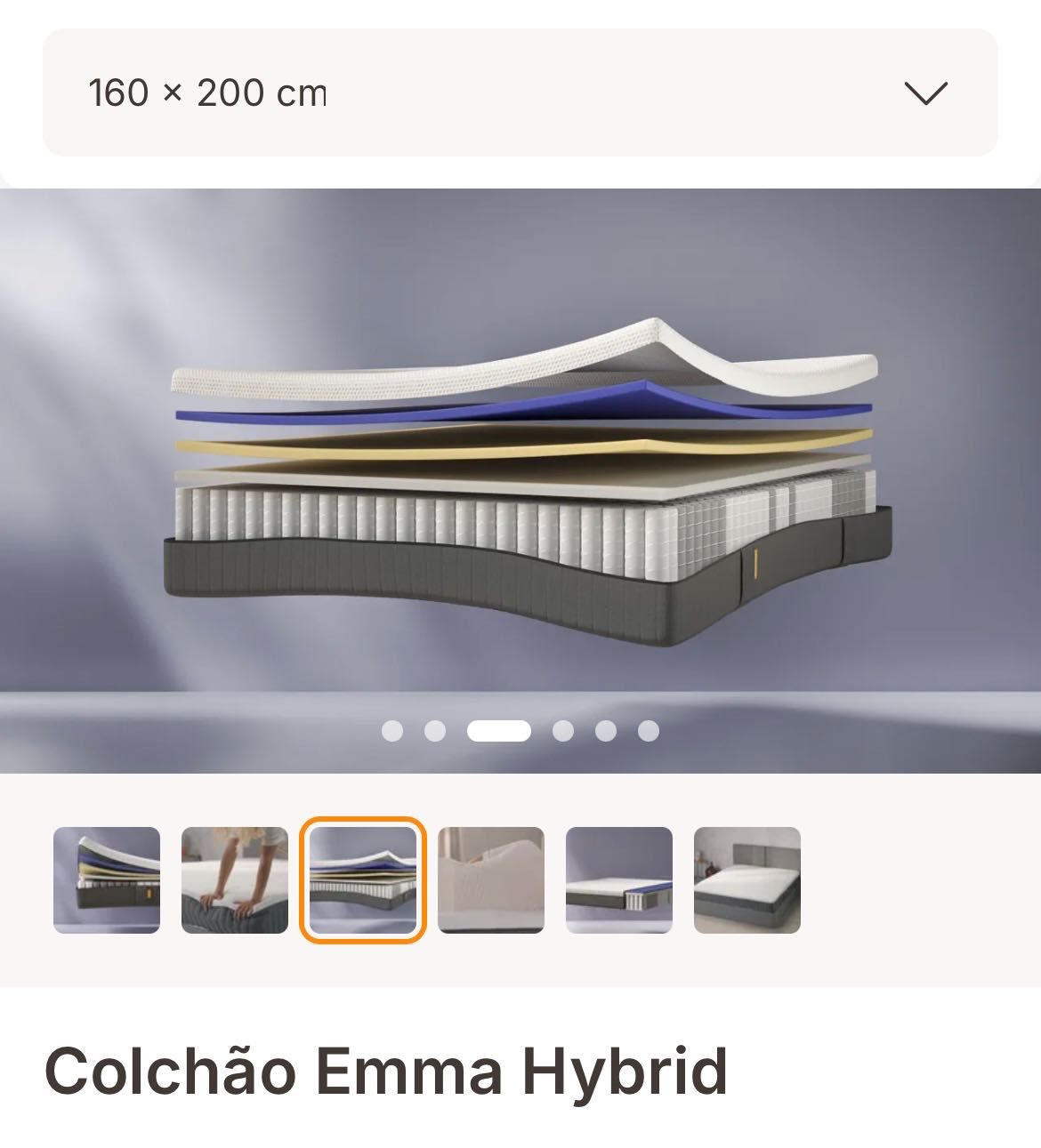 Colchão Emma Hybrid 160x200 cm