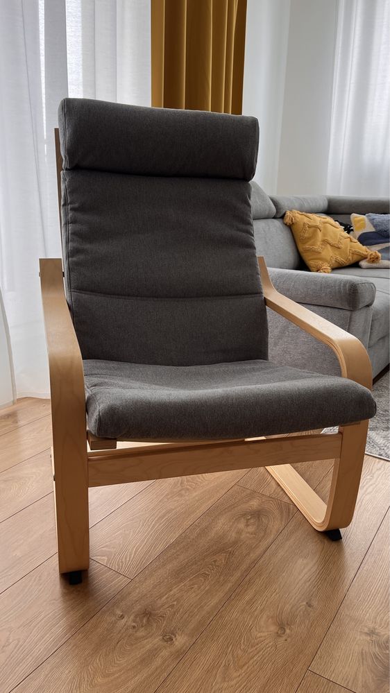 Fotel Ikea POANG/krzesło bujane kolor szary