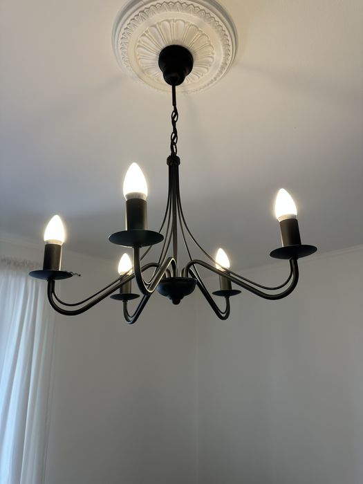 Żyrandol 5 ramienny czarny