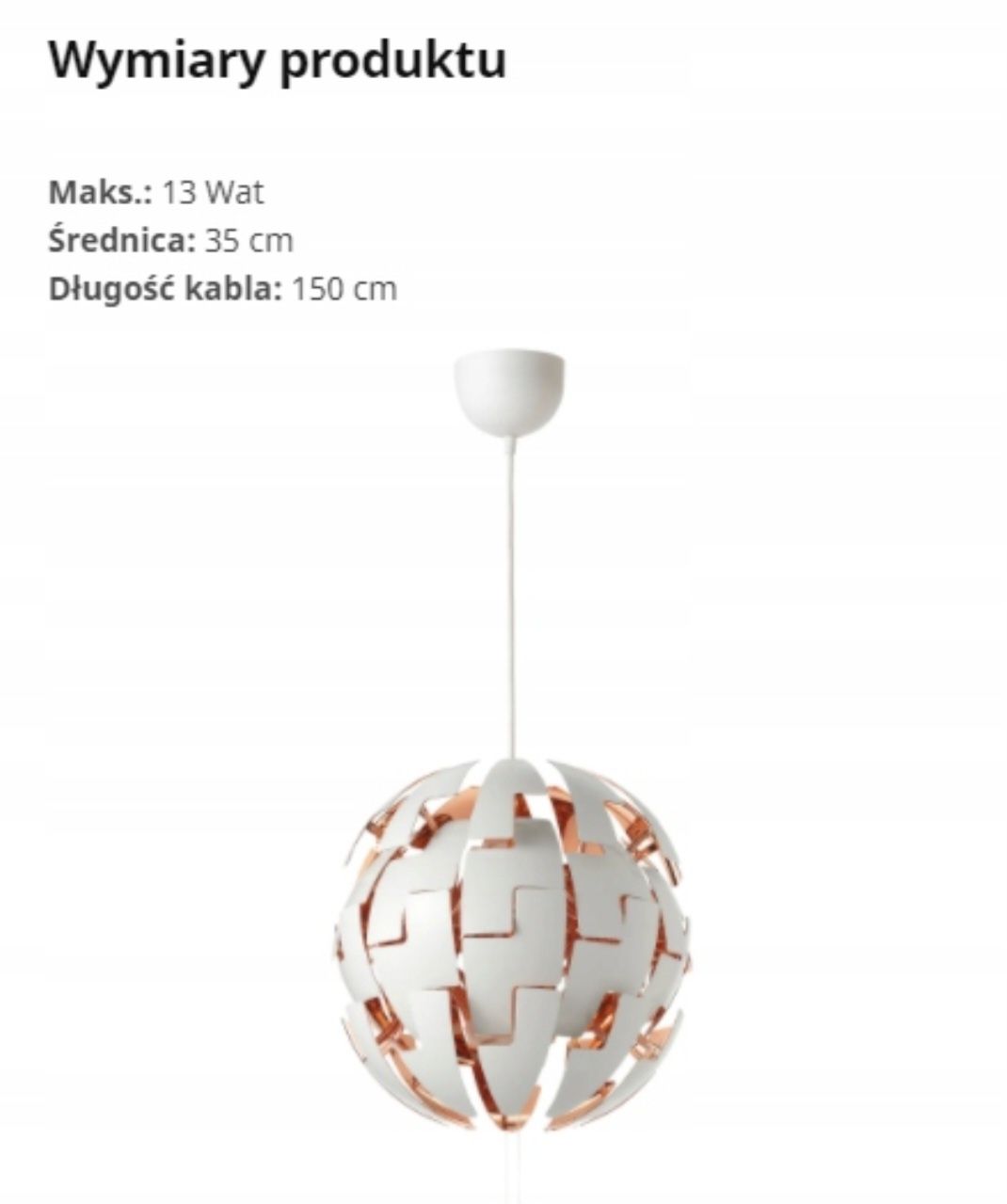 Sprzedam 1 Lampę Ikea