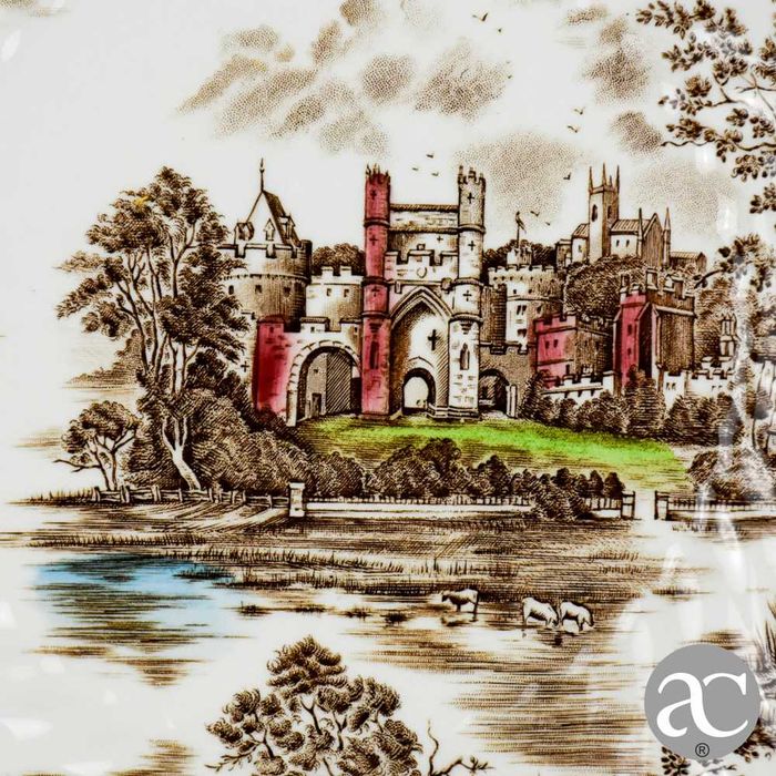 Prato faiança inglesa, Ancient Towers Johnson Bros, Anos 50 – 25,2 cm