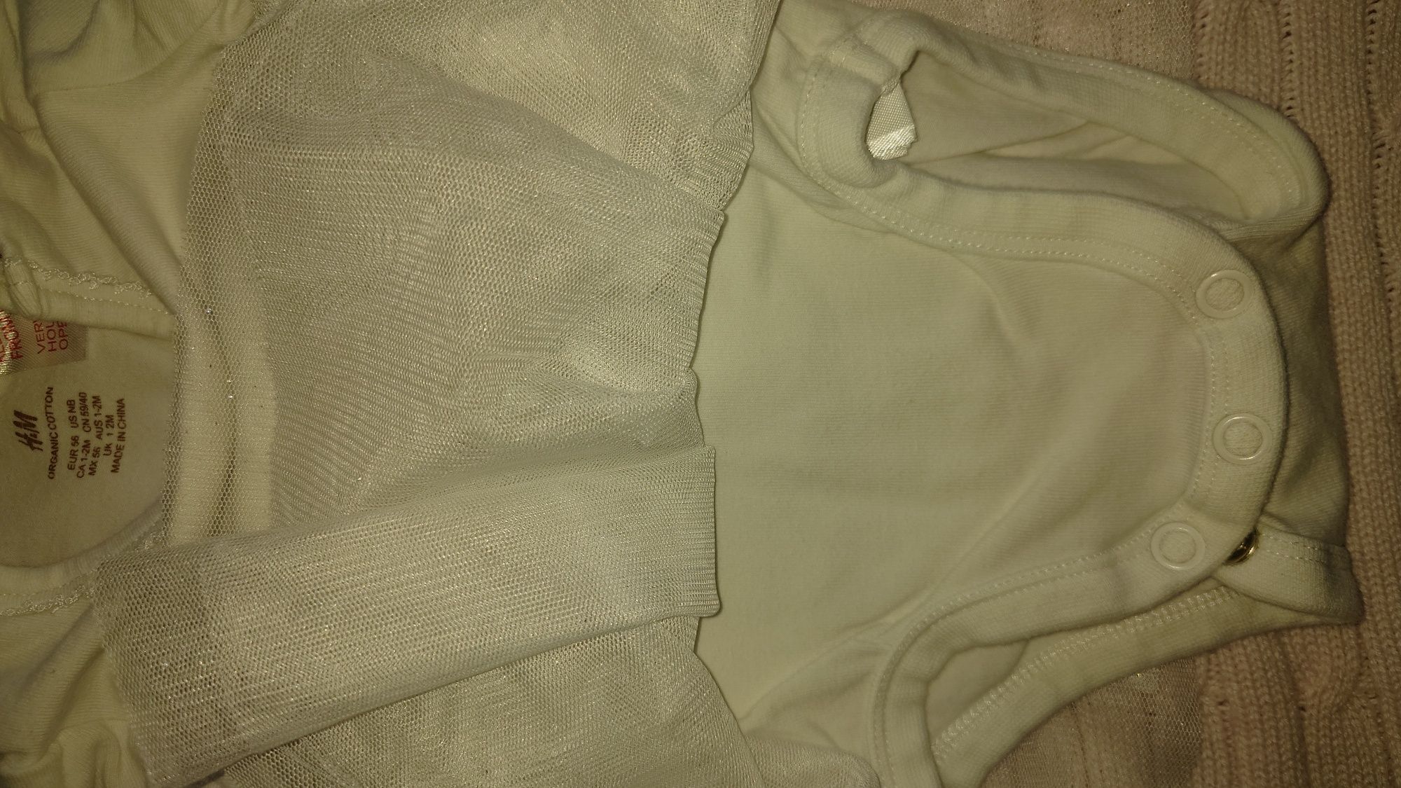 Sukienka hm body 56 chrzest cudna