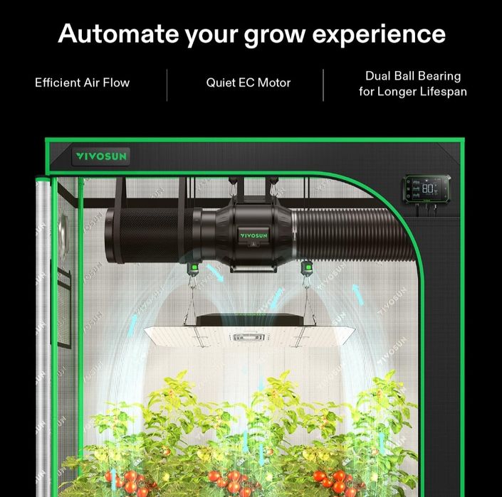 System do uprawy roślin VIVOSUN z lampą LED AeroLight A200SE 200 W