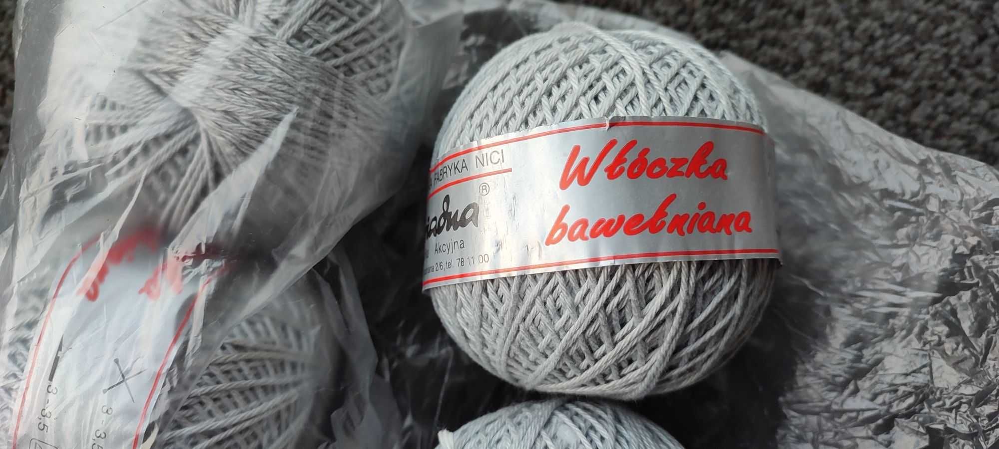 Włóczka Bawełniana * Szara / srebrna * 400 gram