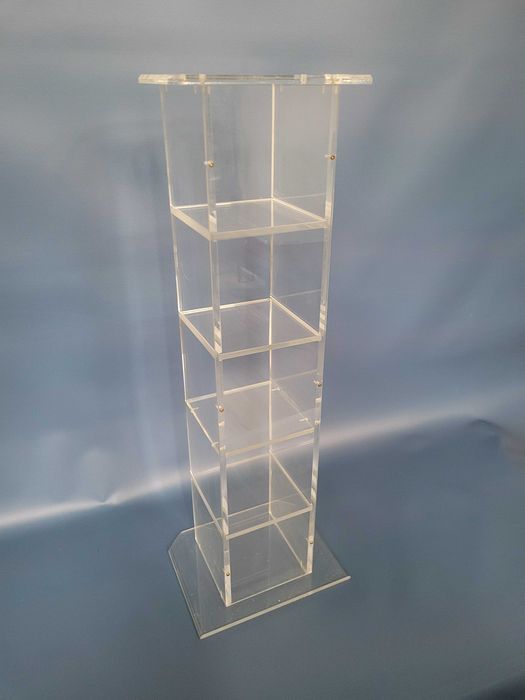 półka słupek PLEKSI pleksiglas 15x15 x 76 lata 70 80 na płyty CD