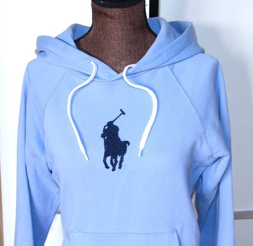 Ralph Lauren niebieska błękitna bluza damska kapturem xs 34 36 s haft