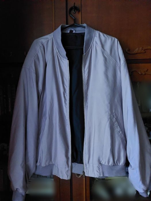 52(XL)мужская светло серая куртка,ветровка,бомбер,бомбер, light grey
