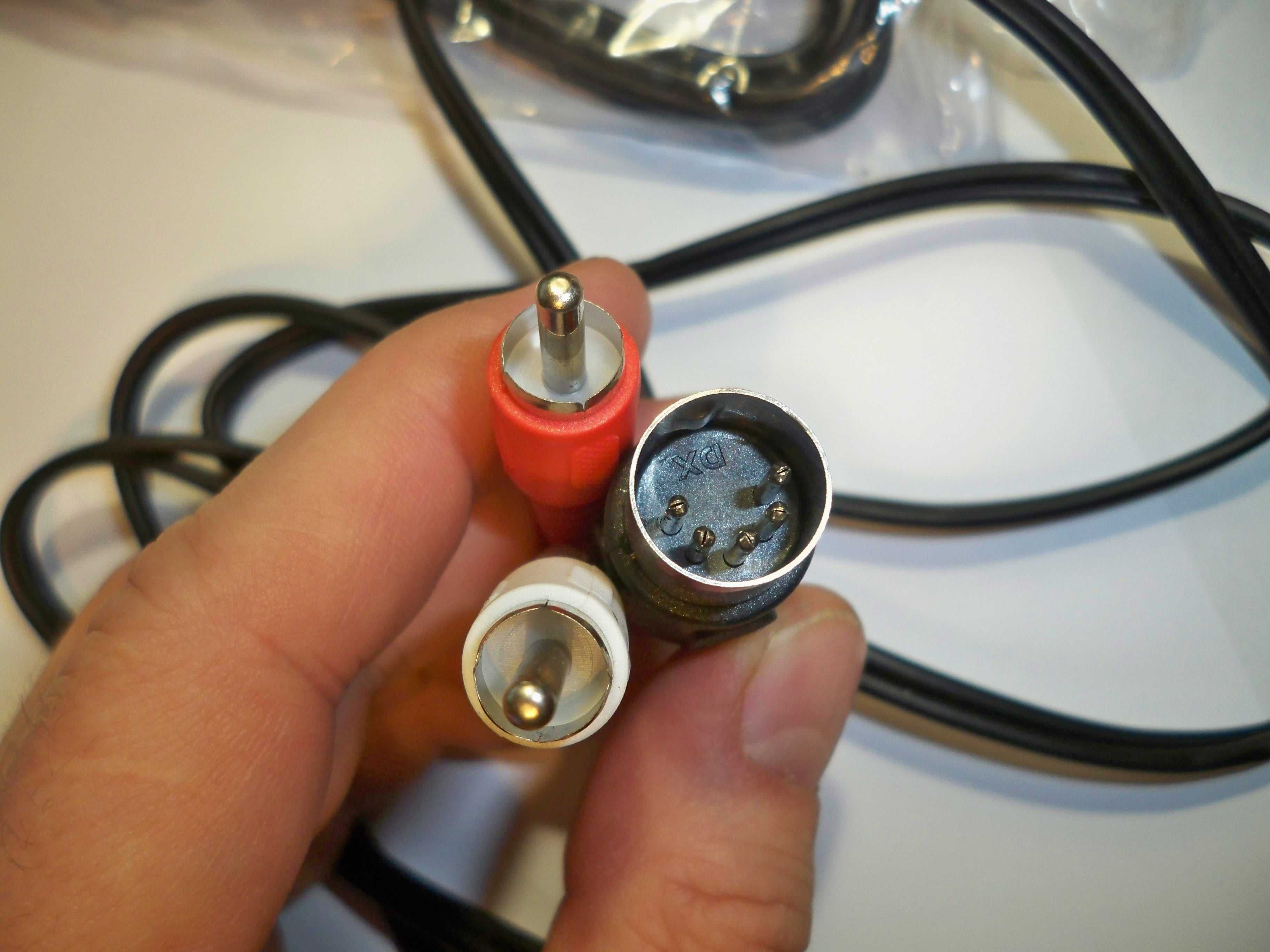 przewód kabel stary wtyk 5 DIN - nowy 2 x RCA lub 4 x RCA (chinch)