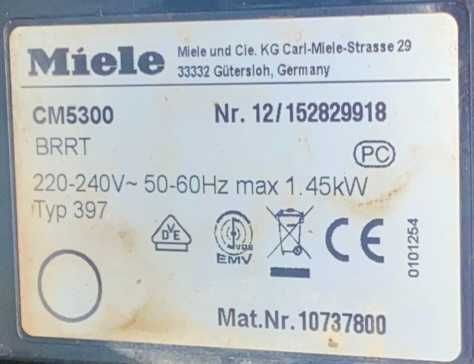 MIELE CM 5300 EKSPRES DO KAWY Kawiarka Bordowy Lodówka Pralka