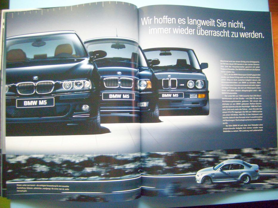 BMW M5 seria E60 M-Power 2004 / obszerny prospekt 76 stron, stan BDB