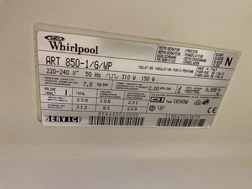 Холодильник в гарному стані Whirlpool Art 850 1 g wp no frost