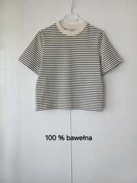 COS t-shirt w paski oversize bawełna clean cut tshirt koszulka pasy