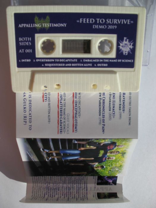 APPALING TESTIMONY demo 2019 WHITE version UKR дезметал на кассете MC*