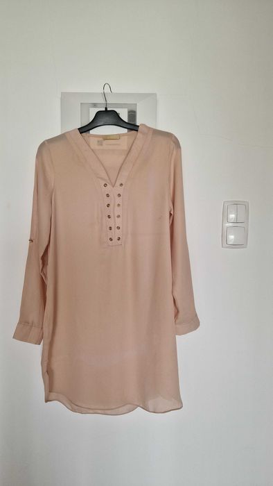 Blusa coral leve, tamanho S/M, manga comprida