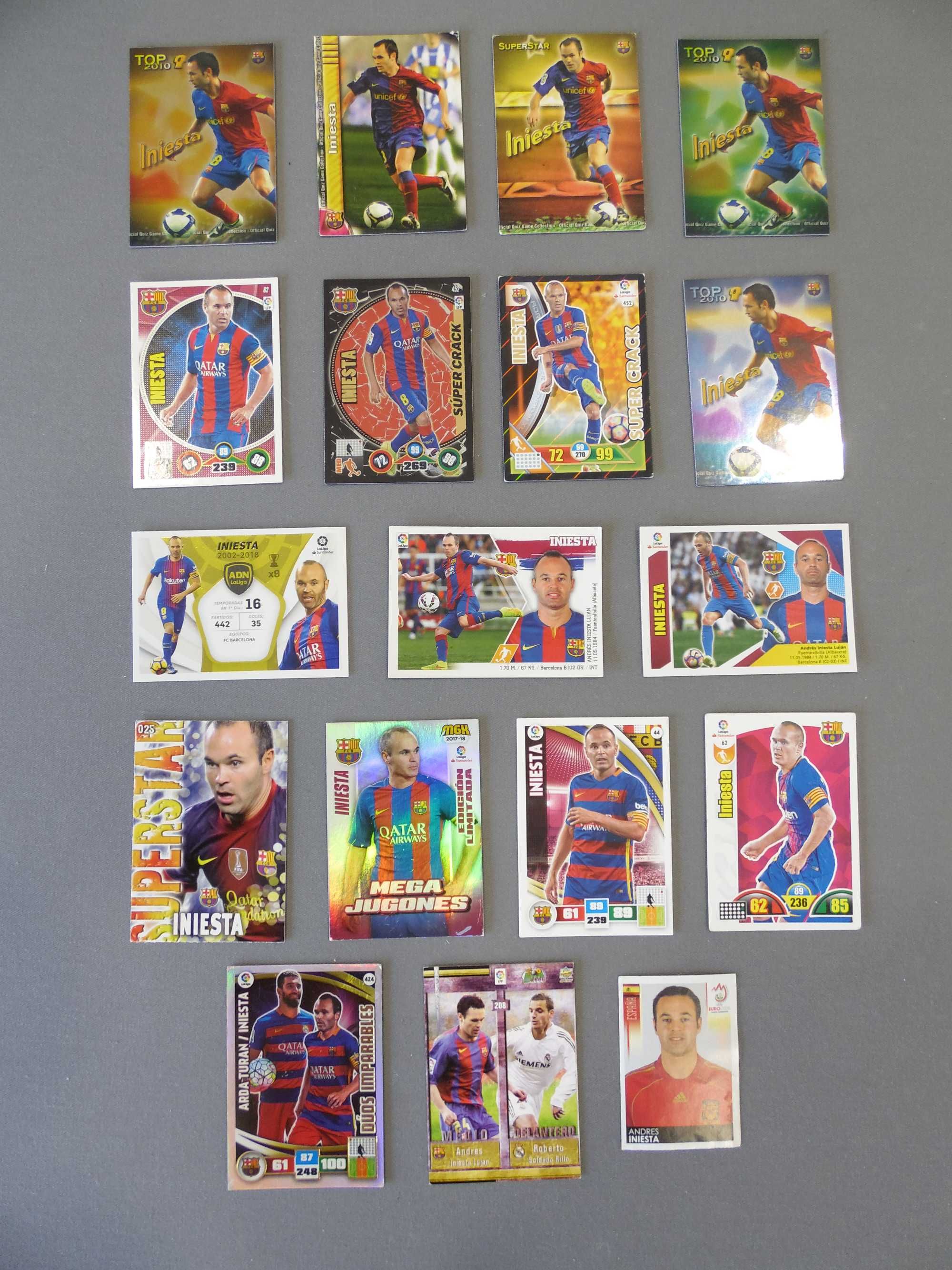 Lote de Cartas e Cromos de Andres Iniesta
