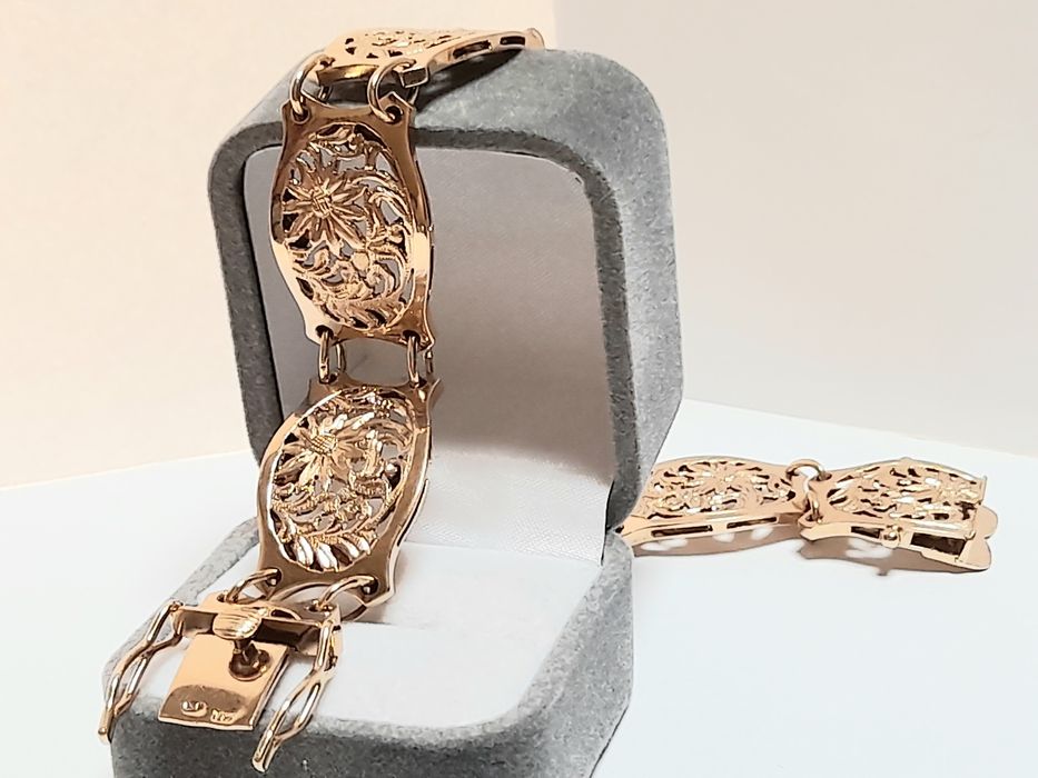 Bransoleta Złota Ażurowa Cudna Vip 14k