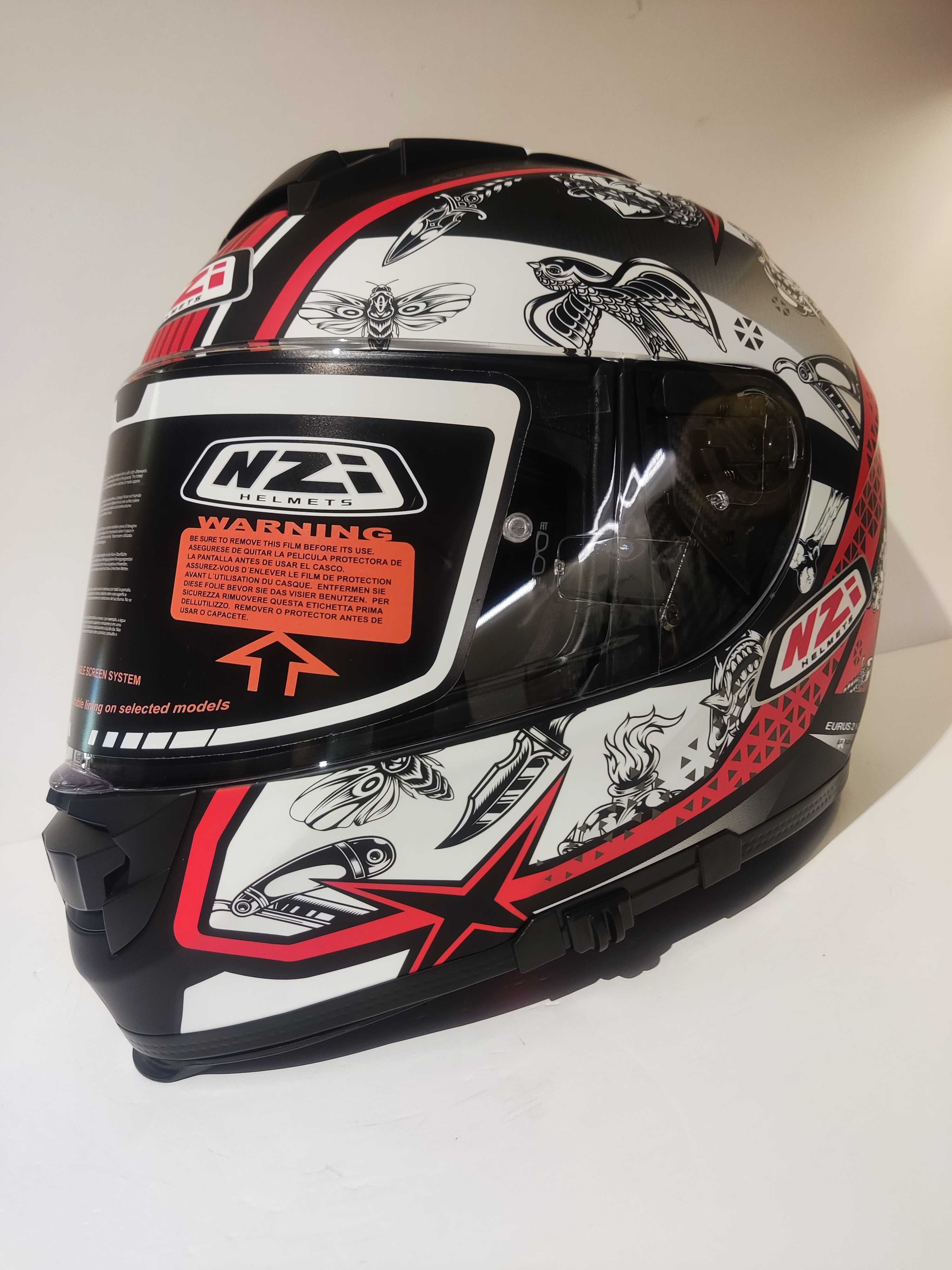 Capacete NZi integral dupla-viseira mota scooter novo