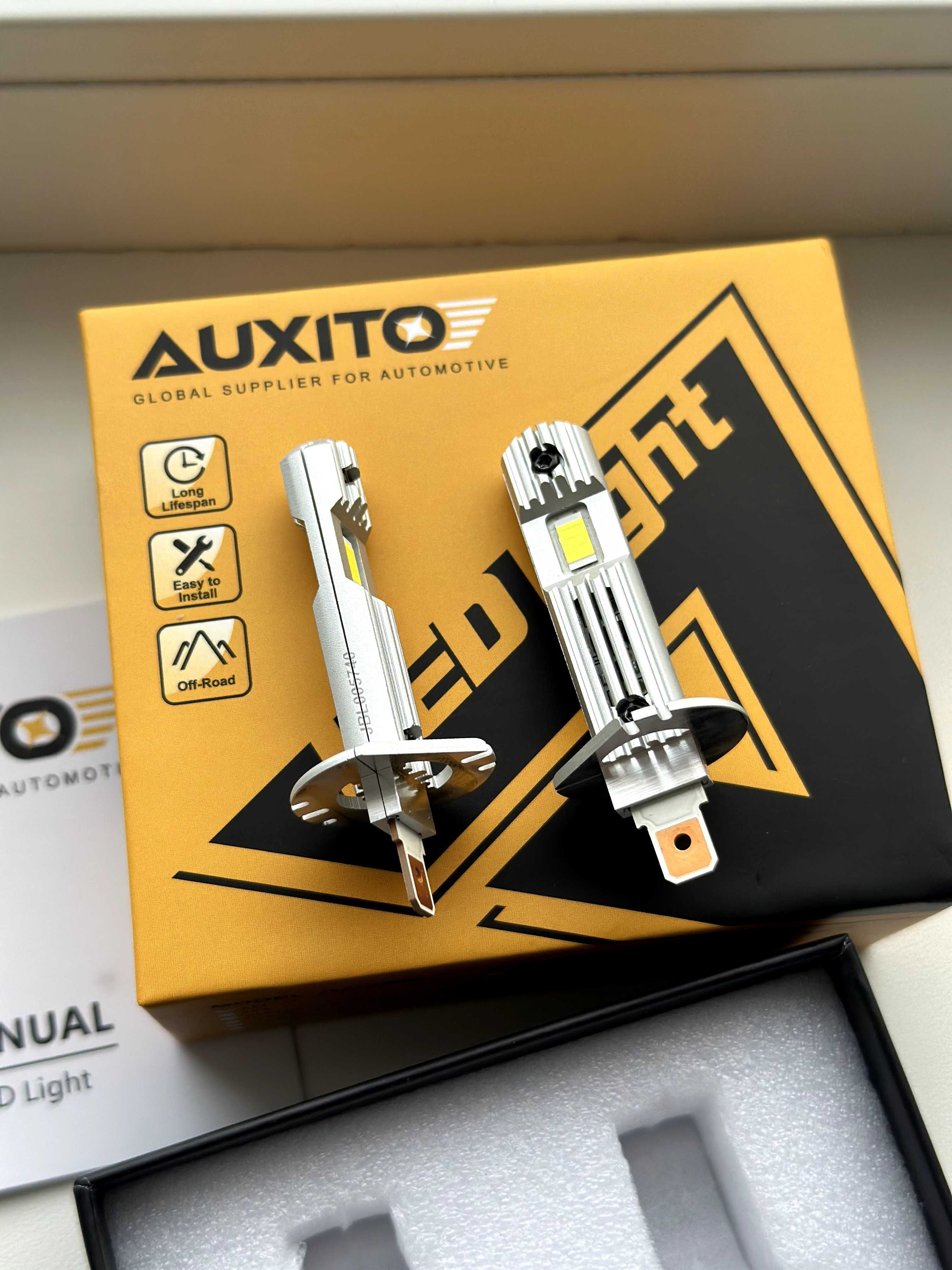 H1 LED лампи AUXITO  6500K 6000Lm CANBUS 2шт авто лампи лед н1