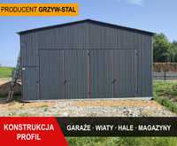 Garaż Blaszany Grafitowy Dwuspadowy / Hala/Magazyn /Wiata - GrzywStal