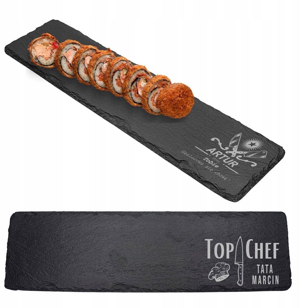 Kamienna deska 10x40 grawerowana do sushi steków indywidualny grawer