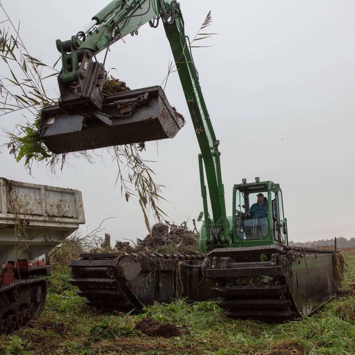 Очистка водойми від мула,очерету.Амфибия.Оренда Плаваючого Екскаватора