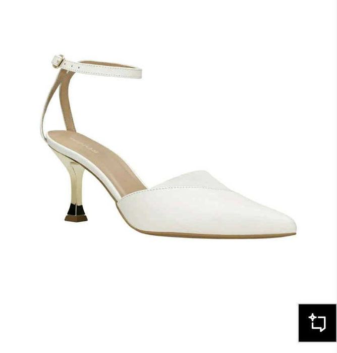 Buty ślubne WOJAS białe złoty obcas rozm. 38