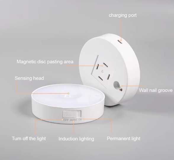 Світлодіодний LED-нічник з датчиком руху на аккамуляторі