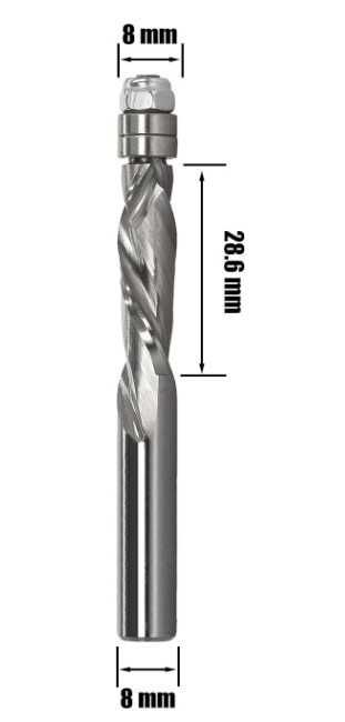 AKYLIN frez spiralny do drewna 8x28,6 mm z podwójnym łożyskiem kulowym