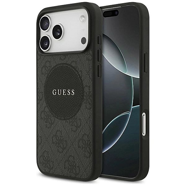 Etui Guess 4G Circle Classic Logo MagSafe na iPhone 17 Pro Max - czarn