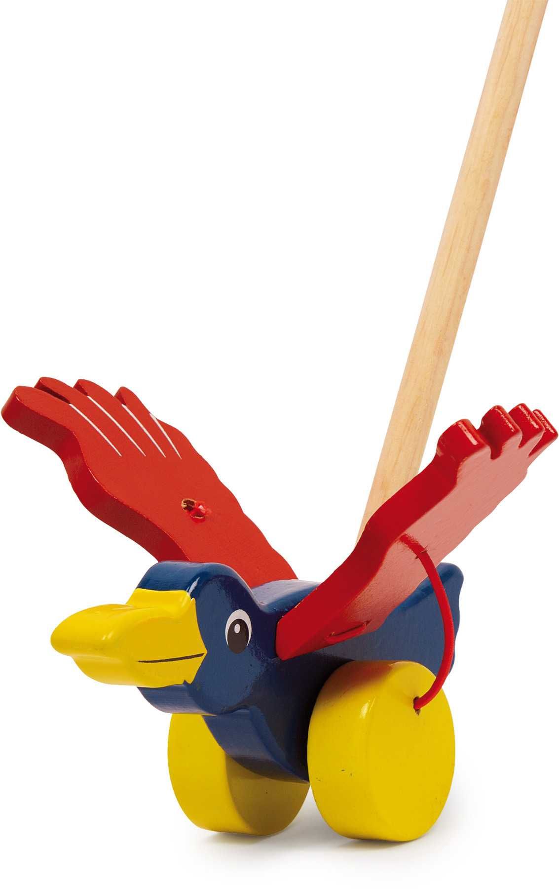 PROMOCJA - 30% drewniany ptaszek do pchania na kiju small foot