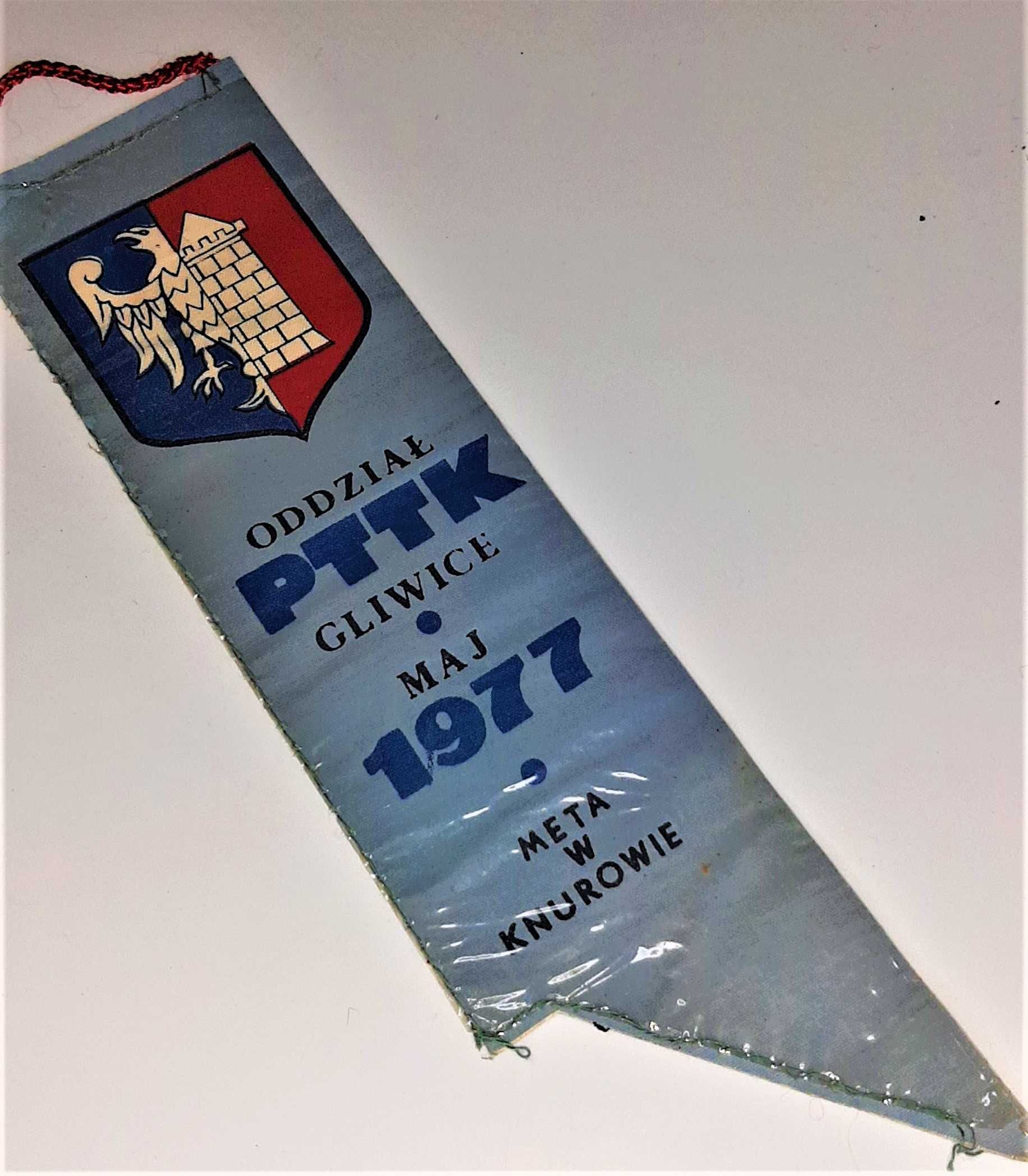 Proporczyk Gliwice Herb PTTK XI Rajd Powstań Śląskich 1977