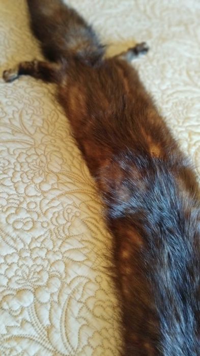 Estola echarpe gola pelo vison natural castanho