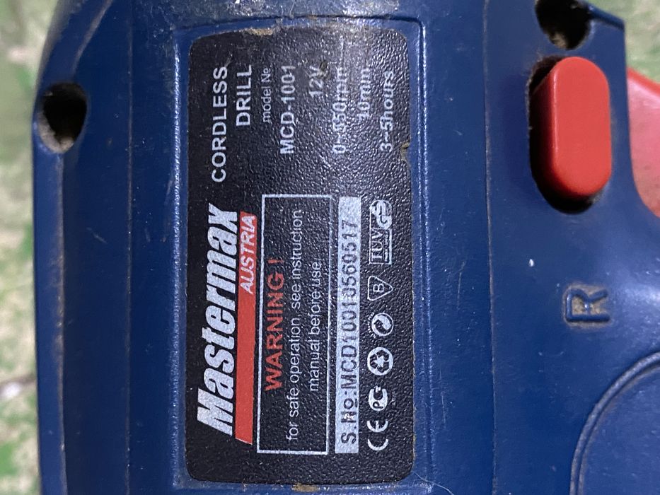 Акамуляторний шуруповерт Mastermax