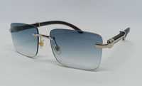 Cartier очки унисекс безоправные серо синий градиент с серебр металл