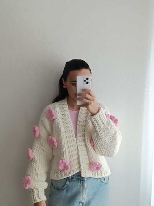 Плюшевий кардиган / В'язаний кардиган / В'язана жилетка