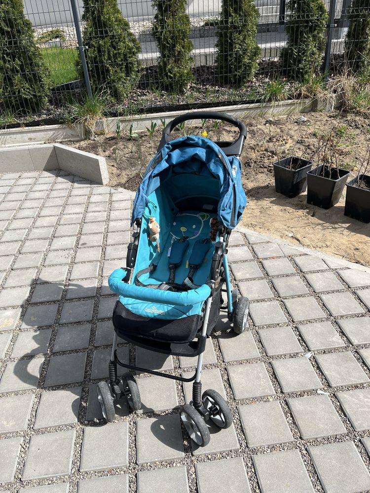 Baby design wòze spacerowy spacerowka + parasol szary turkusowy