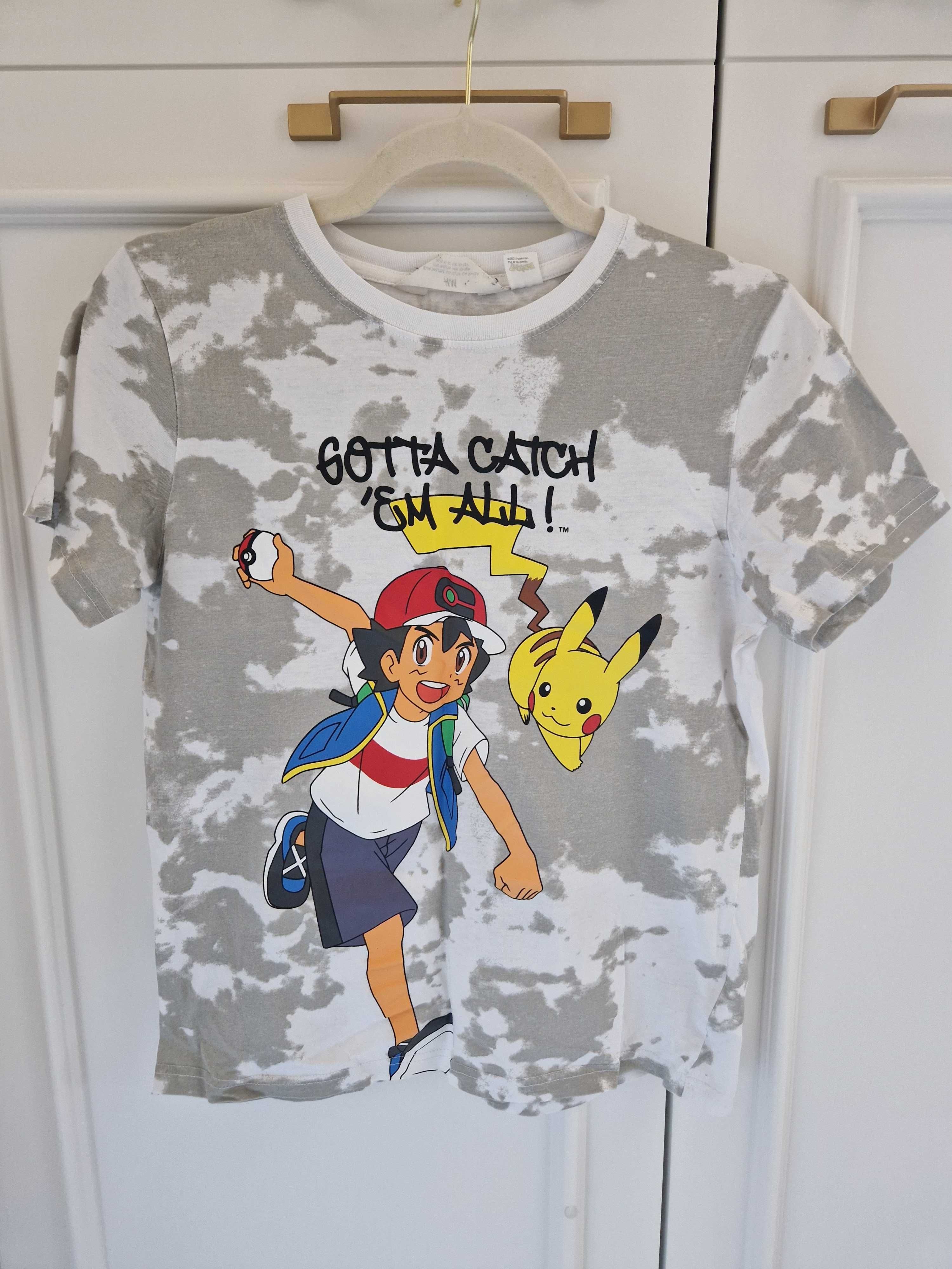 2 Koszulki dla chłopca Pokemon Pikachu r. 152-158 H&M +Reserved